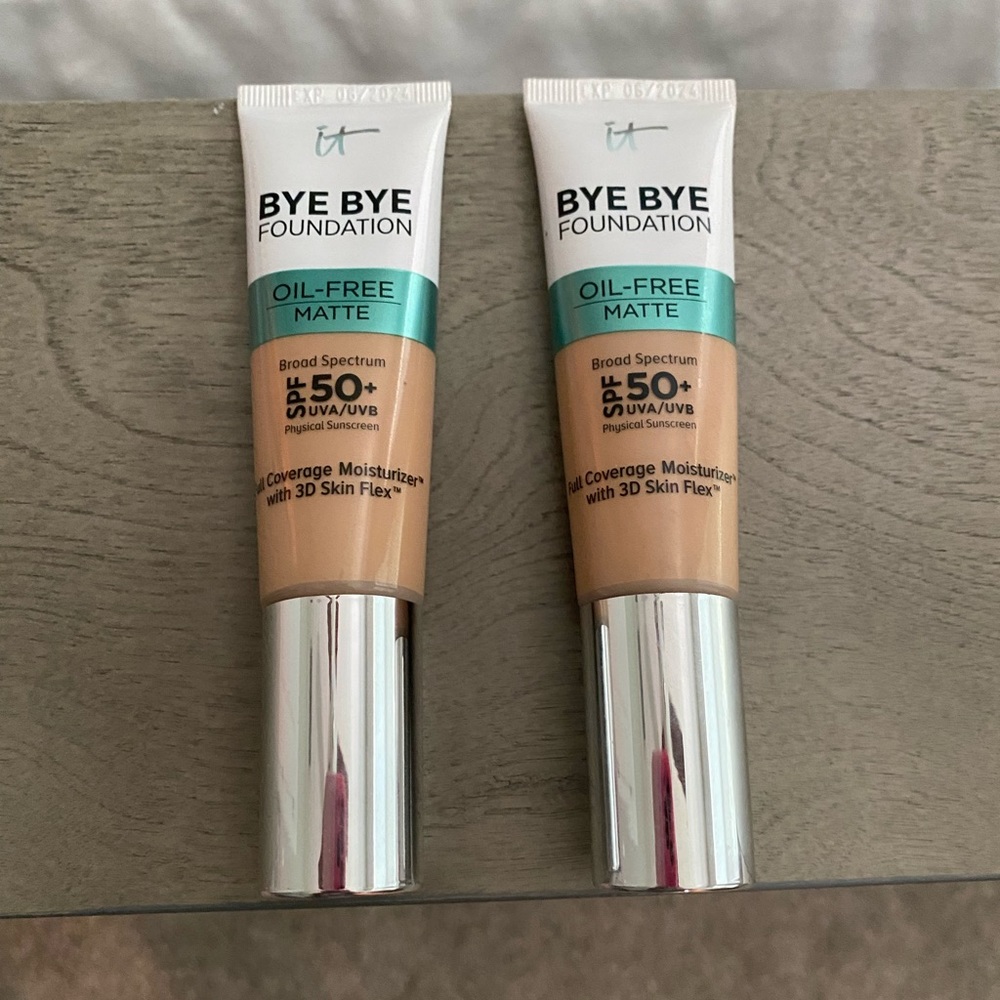 It cosmetics bye-bye foundation, shade-medium. BOTH TUBES
